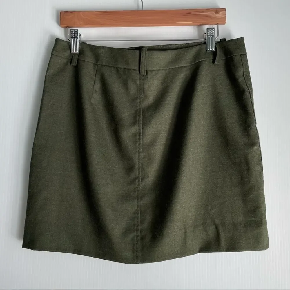 J. crew motorcycle mini front zip skirt gold zipper pockets - Picture 5 of 6